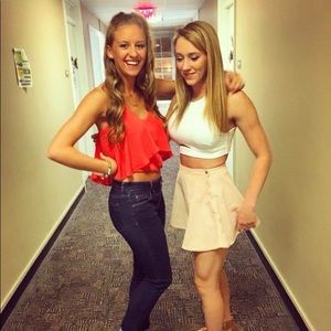 Boutique Crop Tank - Coral Size Small